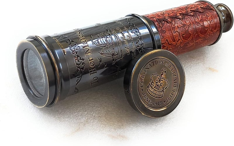ALADEAN Vintage Spyglass Decorative Telescope - Pirate Style Scope Scout Gift (Her Majesty 20") - Image 2